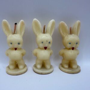 Three vintage Tavern Easter bunny candles